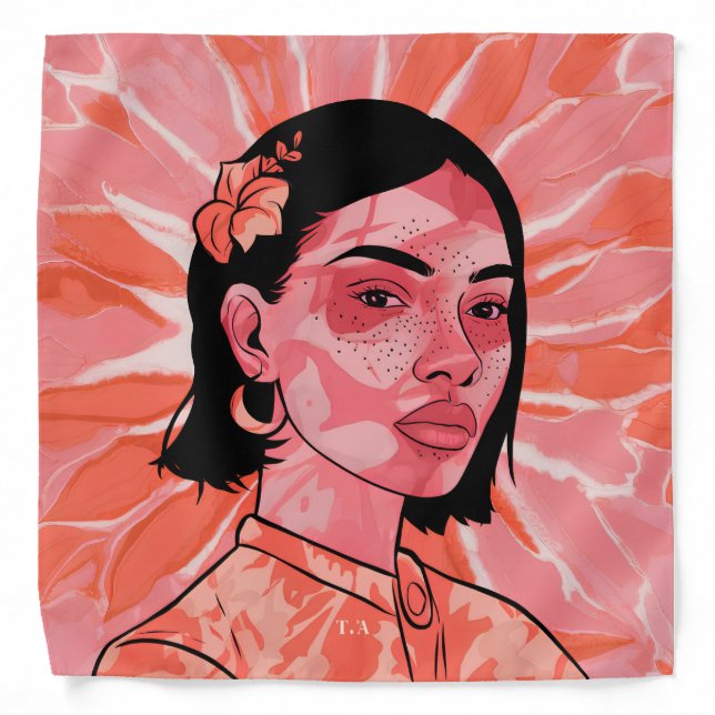 Modern boho feminine minimalist art bandana (Front)