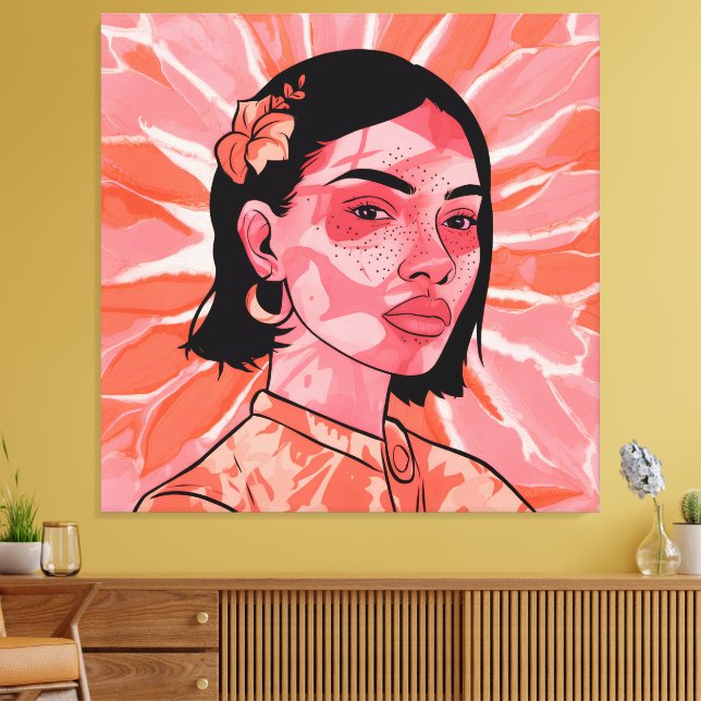 Modern boho feminine minimalist art  canvas print (Insitu(LivingRoom))