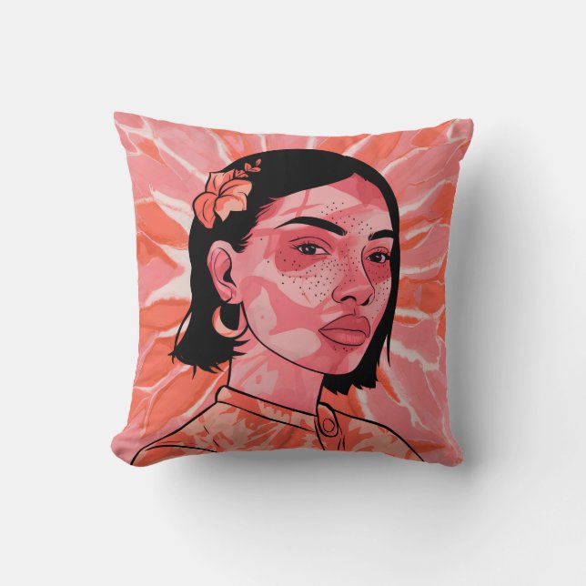 Modern boho feminine minimalist art iPhone case Throw Pillow (Front)