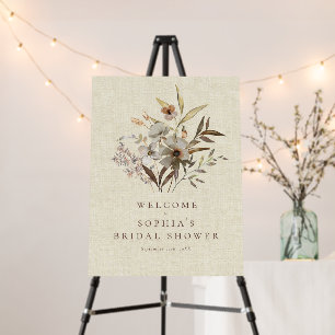 Modern Boho Floral Bridal Shower Welcome Sign