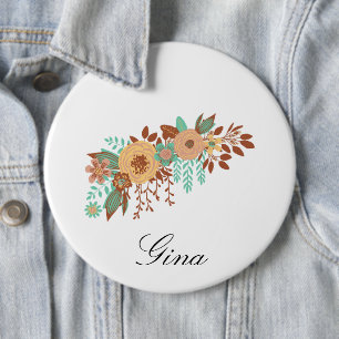  Modern Boho Floral  Button