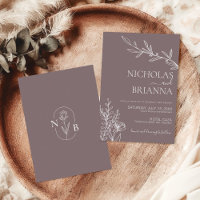 Modern Boho Floral Cinnamon Slate Wedding