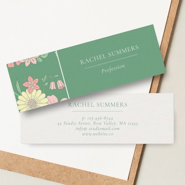 Modern Boho Floral Colorful  Mini Business Card (Creator Uploaded)