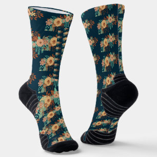 Modern Boho Floral Home Decor Socks