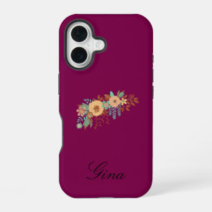 Modern Boho Floral iPhone 16 Case