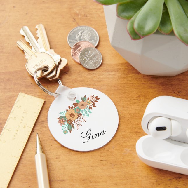  Modern Boho Floral  Keychain (Desk)