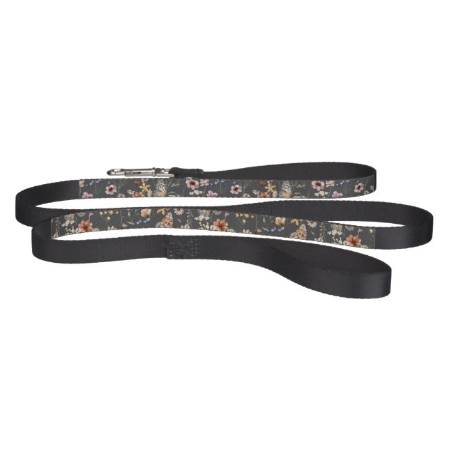 Modern Boho Floral Monogrammed Pet  Leash (Full)