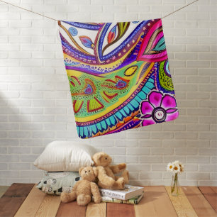Modern Boho Floral Paisley Elegant Chic Stylish Baby Blanket