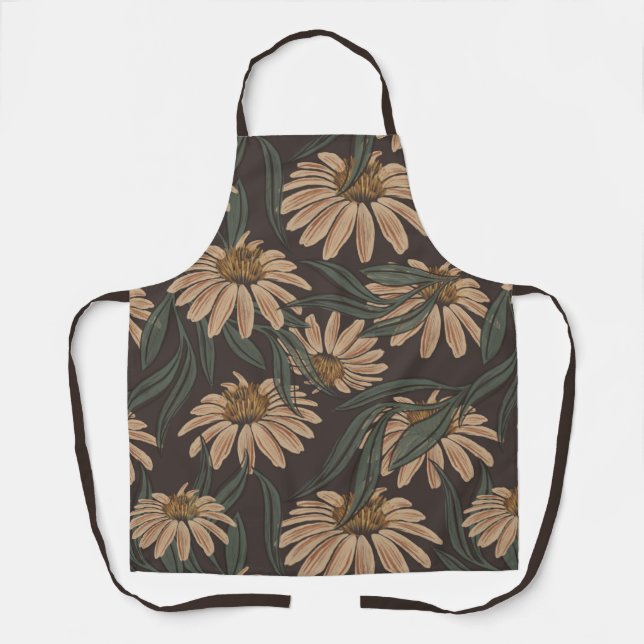 Modern Boho Floral Pattern Apron (Front)
