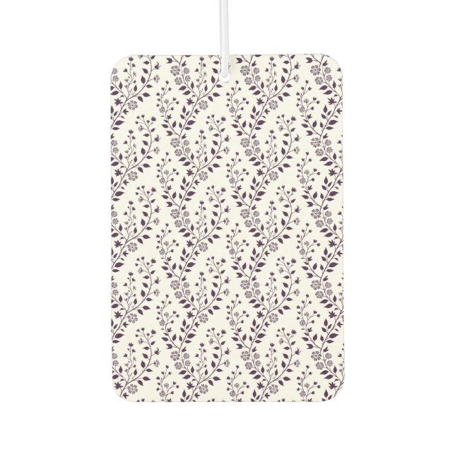 Modern Boho Floral Pattern Plum White Air Freshener (Front)
