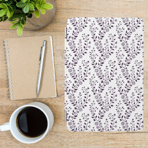 Modern Boho Floral Pattern Plum White iPad Mini Cover