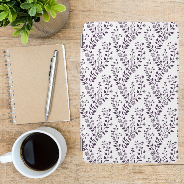 Modern Boho Floral Pattern Plum White iPad Mini Cover (Creator Uploaded)