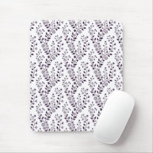 Modern Boho Floral Pattern Plum White