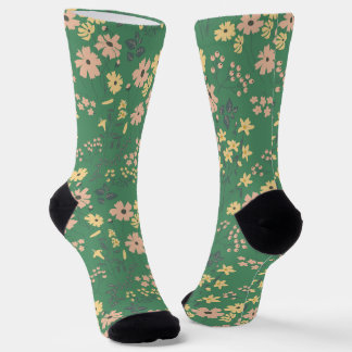 Modern Boho Floral Pattern Socks