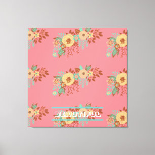 Modern Boho Floral Pink Canvas Print