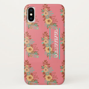 Modern Boho Floral Pink  iPhone X Case