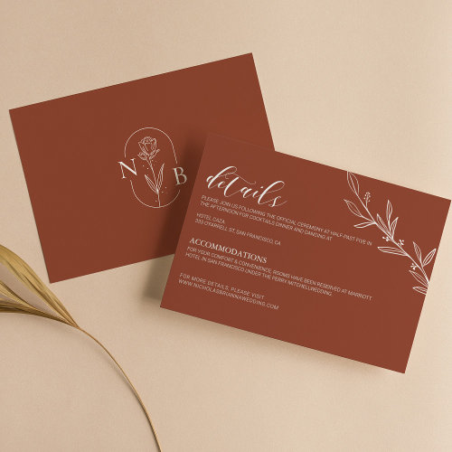 Modern Boho Floral Terracotta Burnt Orange Wedding