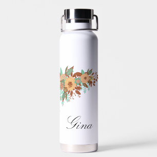 Modern Boho Floral Water Bottle