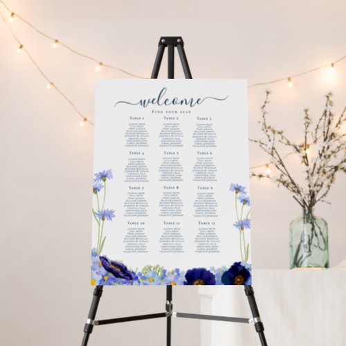 Modern Boho Floral Wedding 12 Table Foam Board