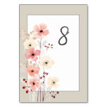 Modern Boho Floral Wedding | Beige Table Number