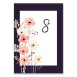 Modern Boho Floral Wedding | Purple Table Number