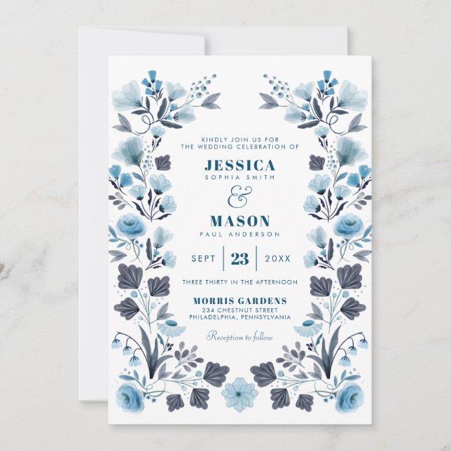 Modern Boho Folk Wedding Invitation (Front)