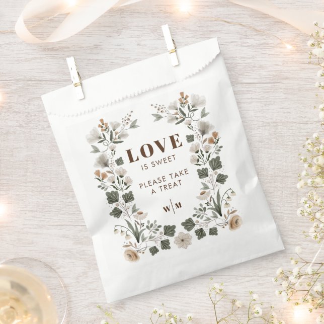 Modern Boho Folk Wedding Love Is Sweet Favor Bag (Clipped)
