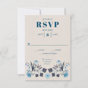 Modern Boho Folk Wedding RSVP Response Card