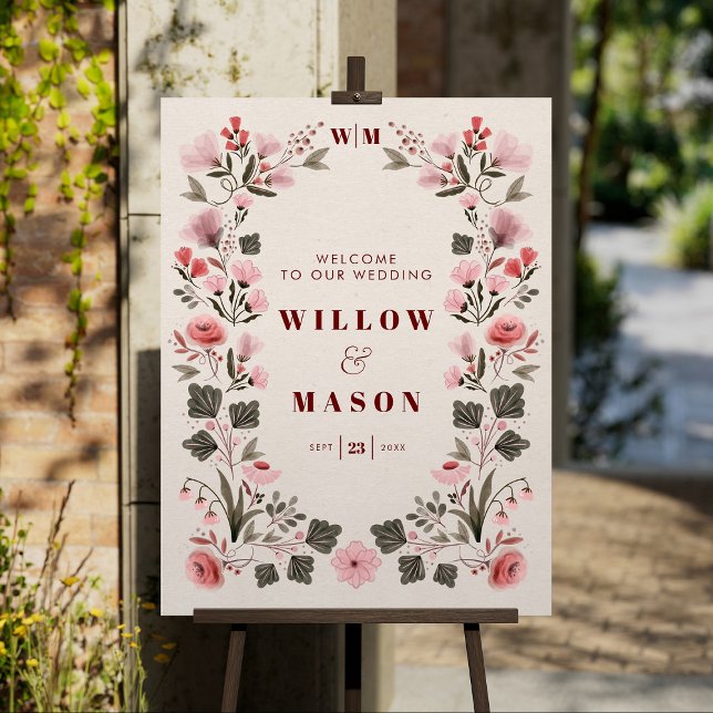 Modern Boho Folk Wedding Welcome Foam Board (Creator Uploaded)