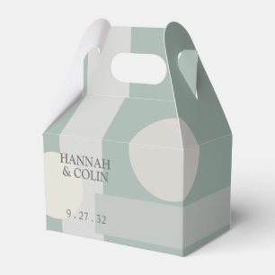 Modern Boho Geometric Abstract Green Grey Taupe Favor Boxes