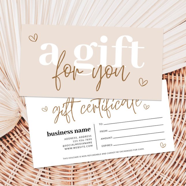 Modern Boho Gift Certificate Voucher (Boho Gift Certificate)