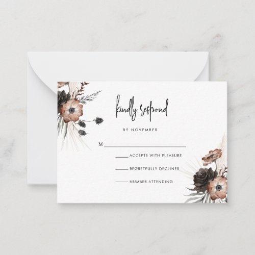 Modern Boho Goth Script RSVP Card