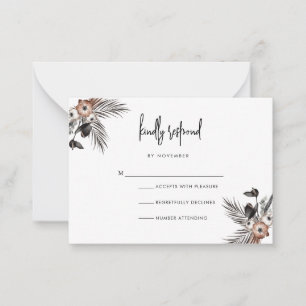 Modern Boho Goth Script RSVP Card