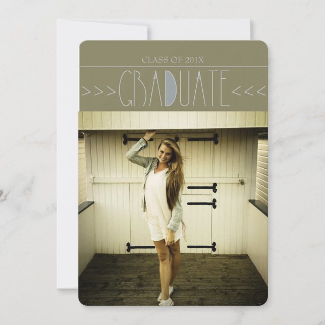 Modern Boho Graduation Circle Invite (Front)