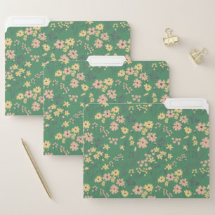 Modern Boho Green Floral Pattern File Folder