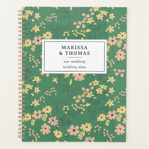 Modern Boho Green Floral Wedding Planner