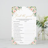 Modern boho greenery blush find the guest game (Standing Front)