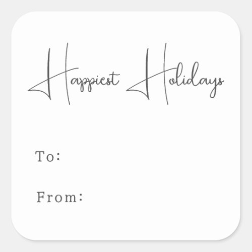 Modern Boho Happiest Holidays To From Square Sticker