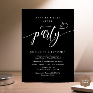 Modern Boho Happily Ever After Reception Party Invitation