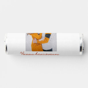 Modern boho happy anniversary add name date orange breath savers® mints