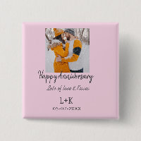 Modern boho happy anniversary add name date orange