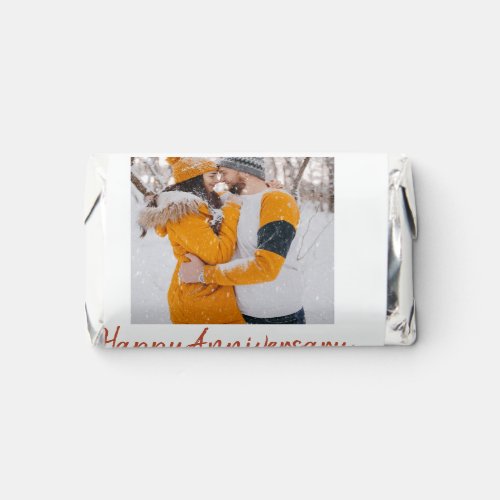 Modern boho happy anniversary add name date orange hersheys miniatures