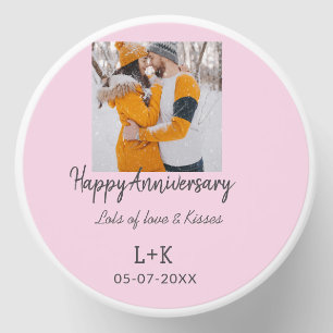 Modern boho happy anniversary add name date orange mini candle favors