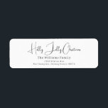 Modern Boho Holly Jolly Christmas Return Address Label<br><div class="desc">Celebrate the holiday season with this modern boho holly jolly christmas return address label. The unique and editable script gives the design a chic yet elegant touch. Its simple black and white design embodies a classic and whimsical feel, perfect for the winter season. The minimal bohemian festive designer font adds...</div>