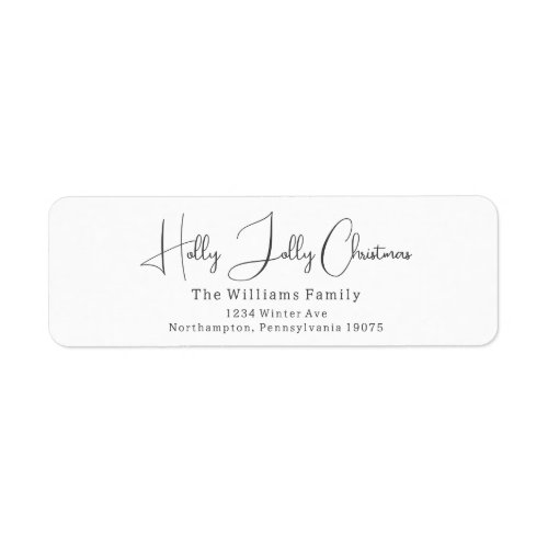 Modern Boho Holly Jolly Christmas Return Address Label