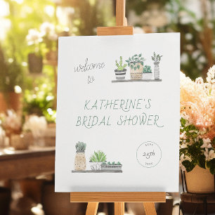 Modern Boho Houseplants Bridal Shower Welcome Sign