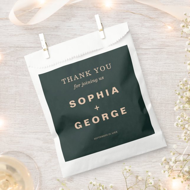 Modern Boho Jewel Earth Tone Wedding Favor Bags (Clipped)