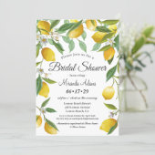 Modern Boho Lemon Summer Bridal Shower Invitation (Standing Front)