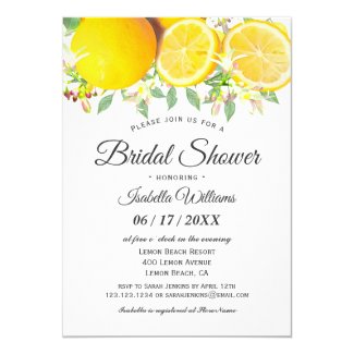 Modern Boho Lemon Summer Bridal Shower Invitation