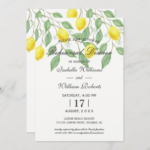 Modern Boho Lemon Summer Rehearsal Dinner Invitation